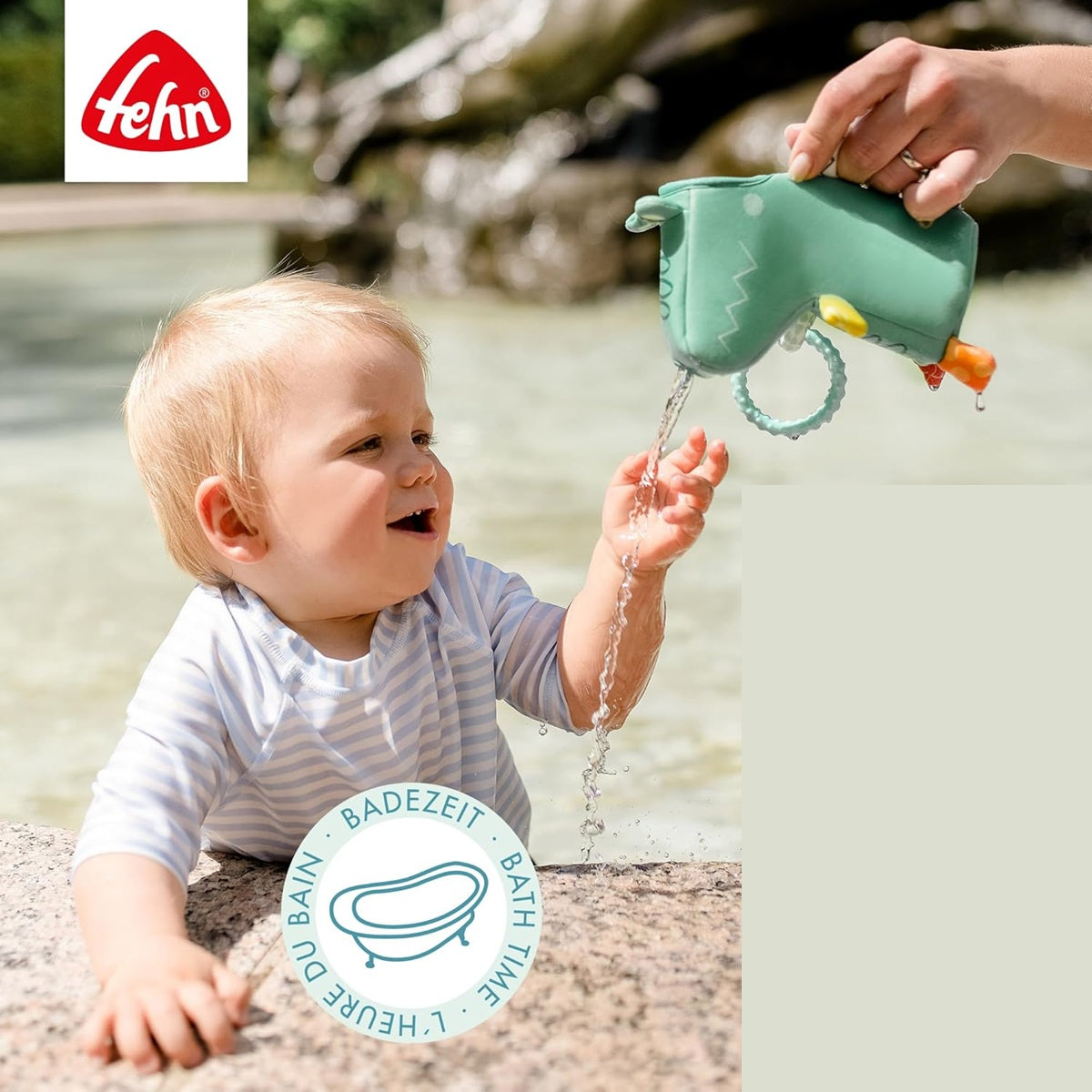 FEHN Plansch & Play crocodile arrosoir jouet de bain 10 x 16 cm