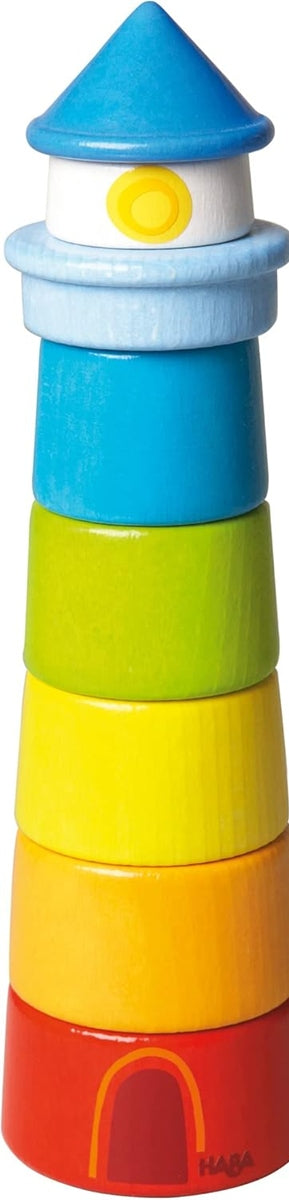 HABA drewniane klocki latarnia morska 7 elementów 21 cm