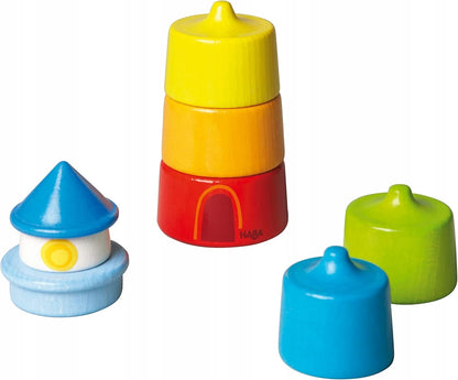 HABA drewniane klocki latarnia morska 7 elementów 21 cm