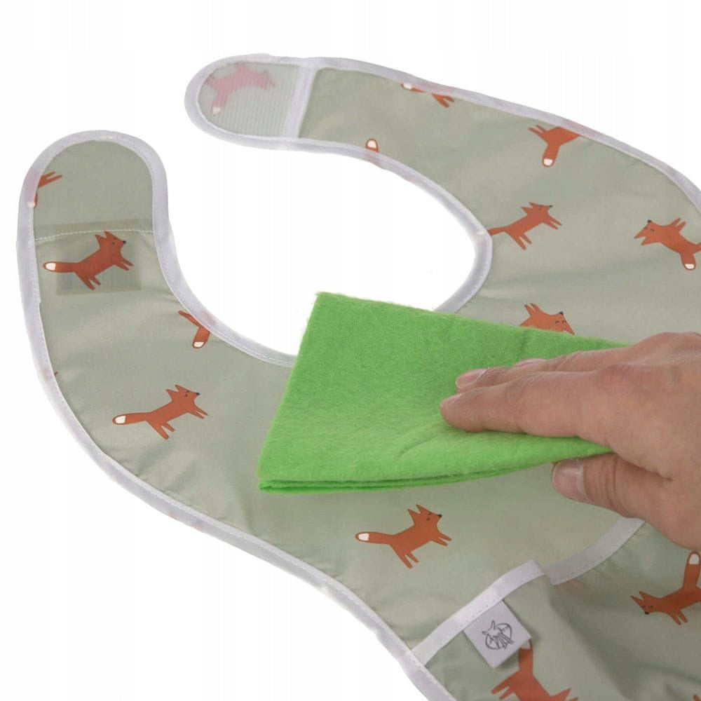 LASSIG bavoir en plastique avec velcro et poche x2 6-24 mois