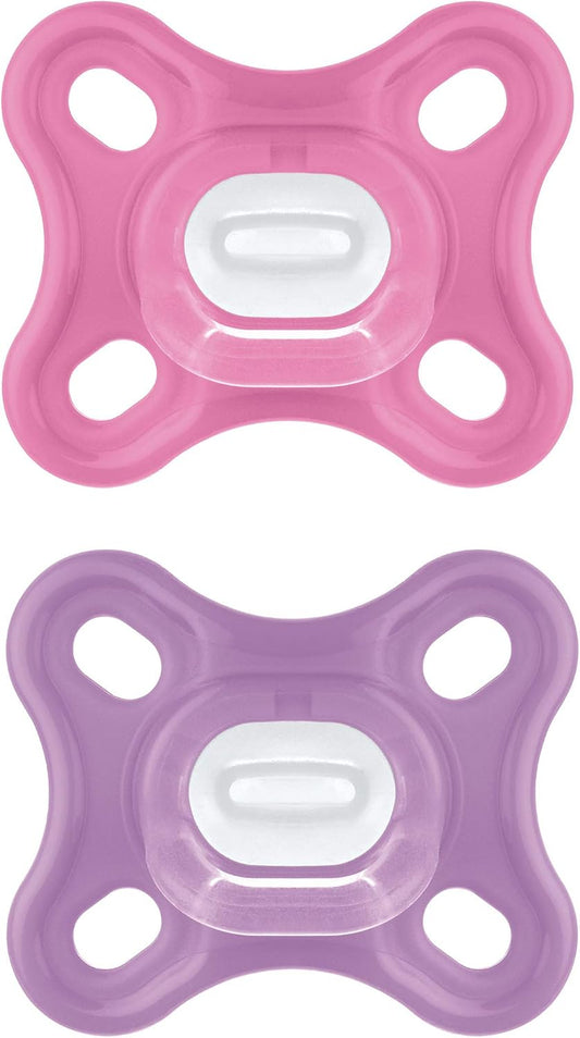 MAM Comfort Silikonschnuller 0–3 Monate, rosa, 2 Stück