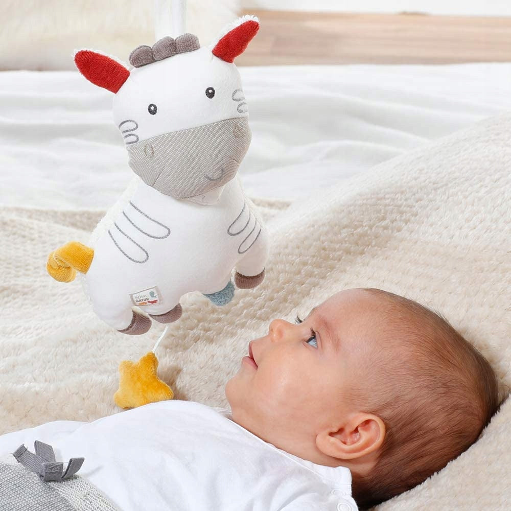 FEHN Nature fluffy zebra with music box