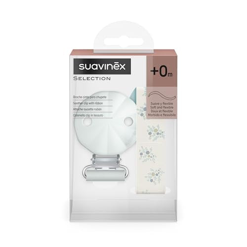 Suavinex zawieszka materiałowa do smoczka Poetry, niebieski klips do smoczka Suavinex Selection +0m