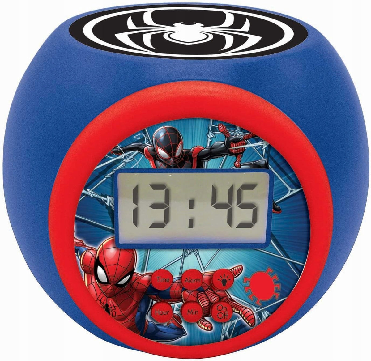 LEXIBOOK Spiderman proiector 3 culori și ceas deșteptător cu afișaj LCD