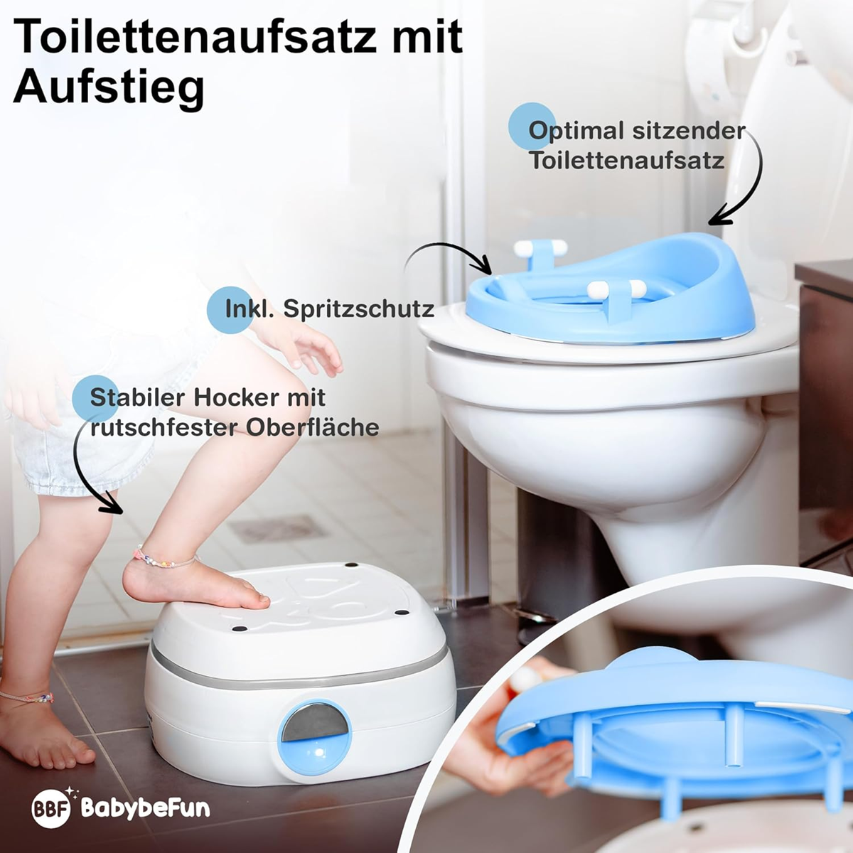 BABYBEFUN 3-i-1-potty, toiletsæde og fodskammel