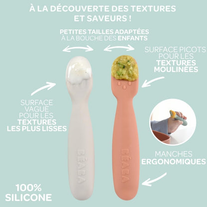 BEABA silicone spoon x2