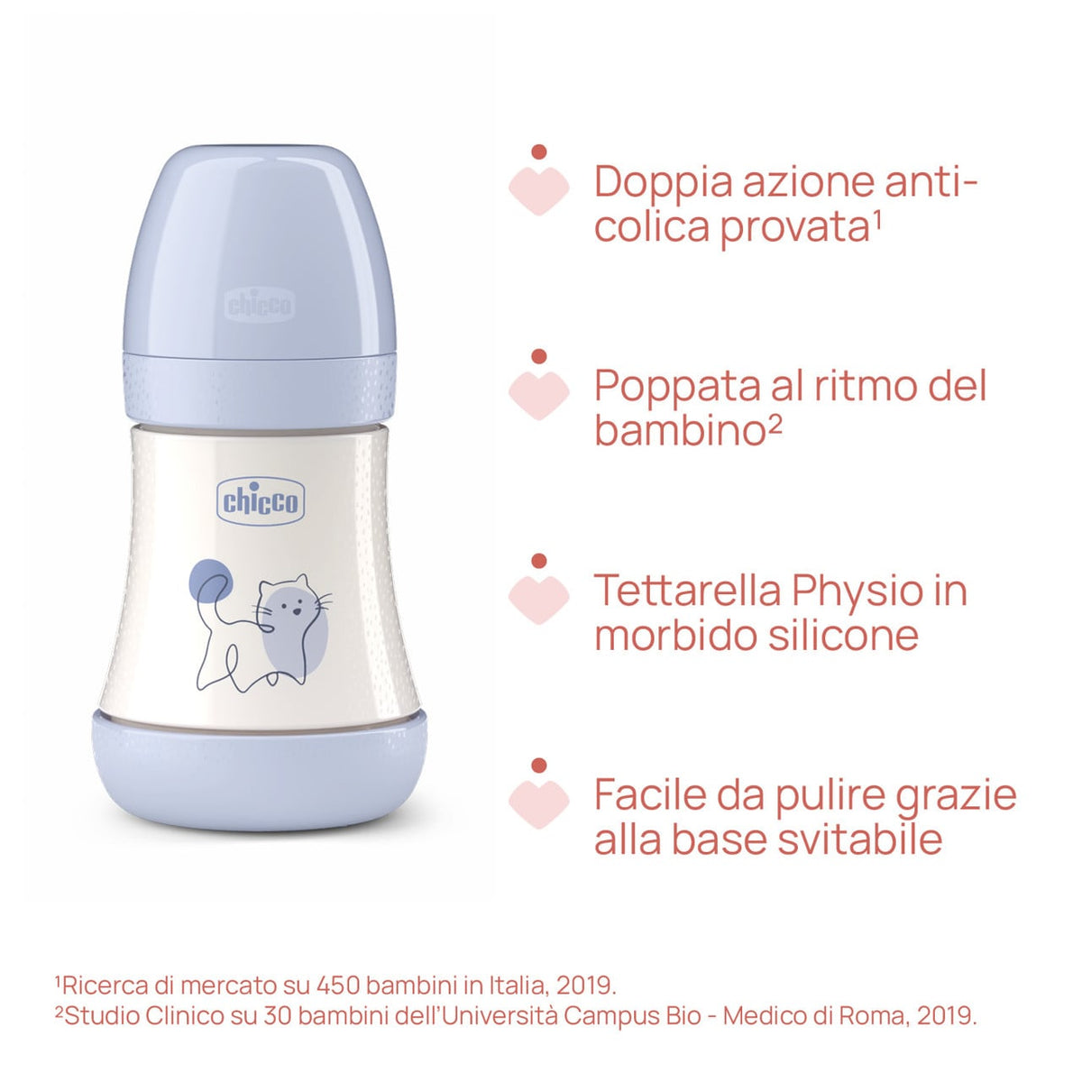 Chicco Perfect5 flaske 150 ml langsomt flow blå 0m