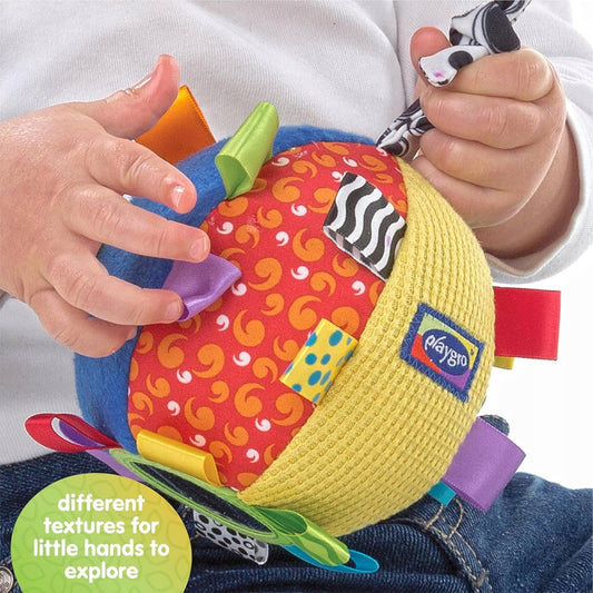 PLAYGRO Loopy Loops érzékszervi plüss labda tükörrel és csengővel