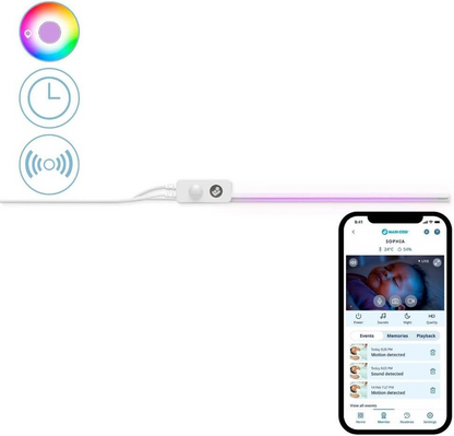 MAXI-COSI Glow intelligens éjjeli lámpa kiságy alá, applikációval, 30 cm