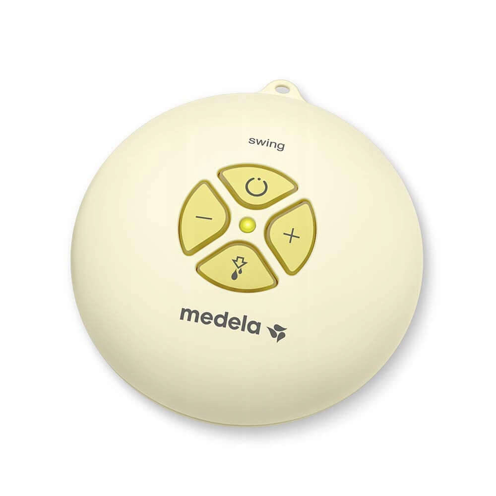 MEDELA Swing Flex 2-fazowy laktator elektryczny – kompaktowy żółty panel sterujący z przyciskami