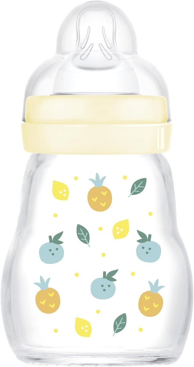 Biberon din sticlă MAM Feel Good 170 ml 0 m+, tetină 1