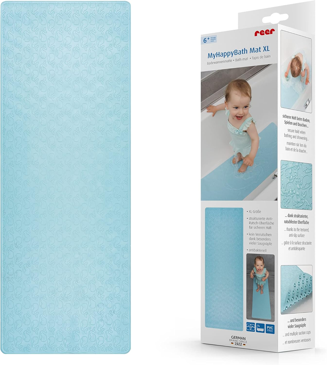 REER MyHappyBath XXL skridsikker måtte til badekar og bruser 36x97 cm