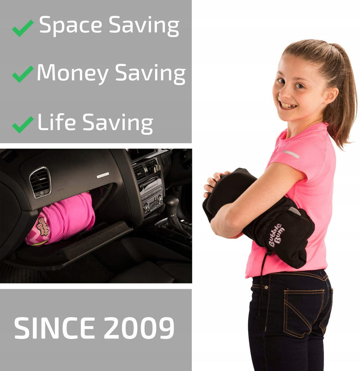 BubbleBuminflatable booster seat for car seatage of child 4-11 yearsweight of child 15-36 kgcolour