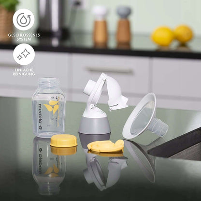 MEDELA SOLO laktator elektryczny 2-fazowy USB, kompaktowy laktator z butelką i lejkiem PersonalFit Flex