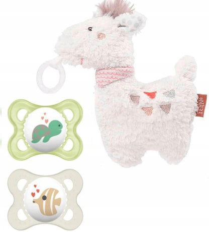 MAM ORIGINAL upokojujúci cumlík x2 0-6 mesiacov + FEHN maskotka s držiakom
