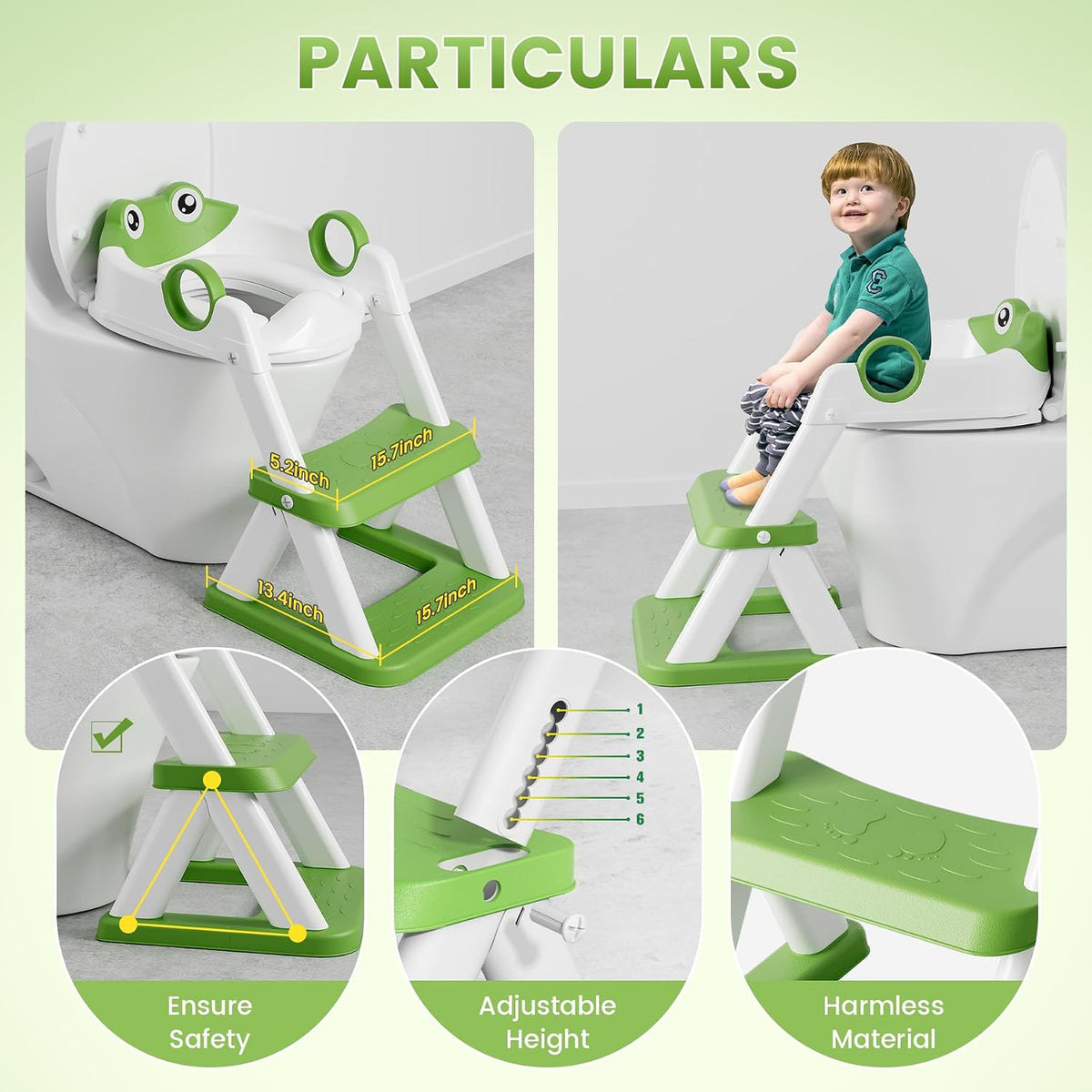 COOSEYA 2-in-1 toilet seat with steps