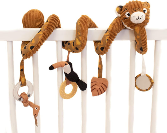 LES DEGLINGOS spirală cu oglindă, jucărie de dentiție, zornăitoare, jucărie care scârțâie, 40 cm