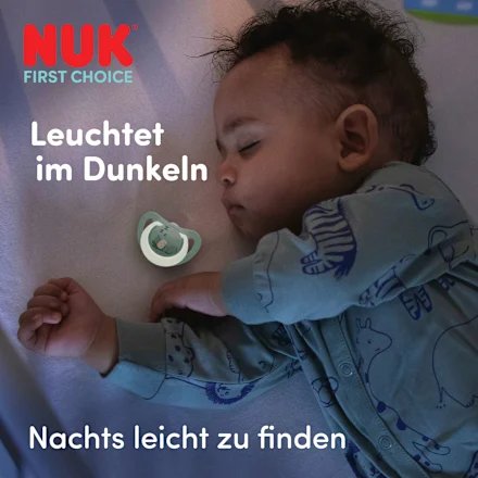 NUK First Choice Night smoczki uspokajające 18-36 mies. świecące w ciemności, łatwe do znalezienia w nocy