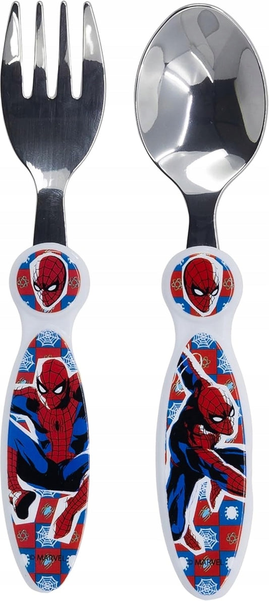STOR widelec i łyżeczka ze stali nierdzewnej 14 cm SPIDERMAN