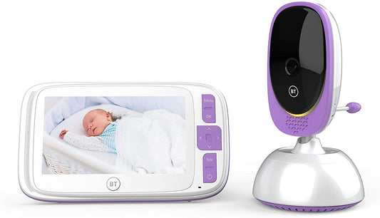 BT Smart cyfrowa niania elektroniczna 5" biało-fioletowa z kamerą i monitorem dla dziecka