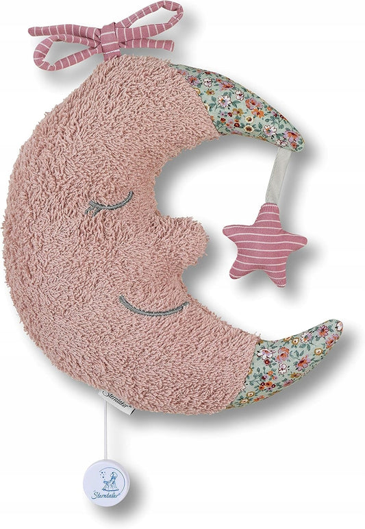 STERNTALER zawieszka przytulanka z pozytywką KSIĘŻYC 20 cm różowa, miękka przytulanka do wózka, łóżeczka i fotelika