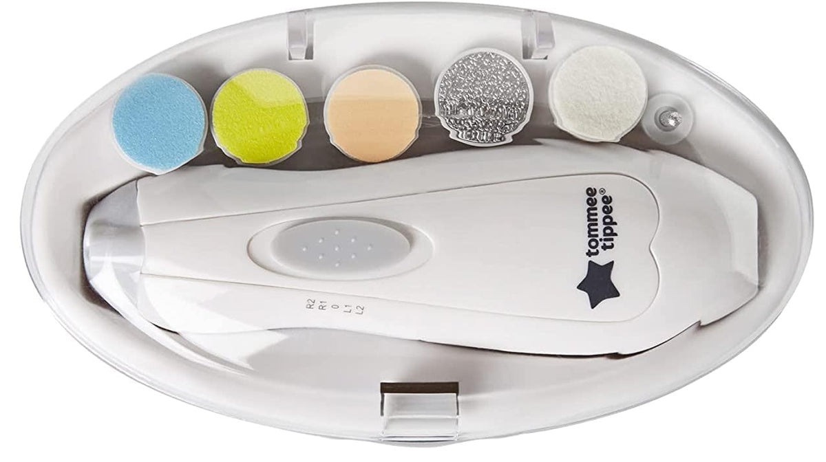 TOMMEE TIPPEE elektryczny pilnik do paznokci z lampką LED dzieci i dorośli "O