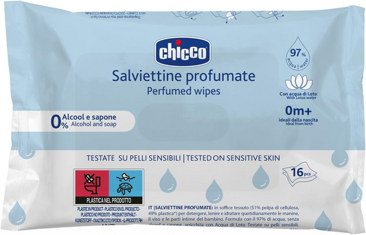 CHICCO illatosított nedves törlőkendő lótuszvirág kivonattal 16 db