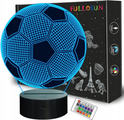 Lumină de noapte FULLOSUN 3D + telecomandă Fotbal 16 culori