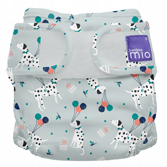 BAMBINO MIO otulacz na pieluchę >9kg, wielorazowy otulacz z pieskami i balonami, rozmiar 2