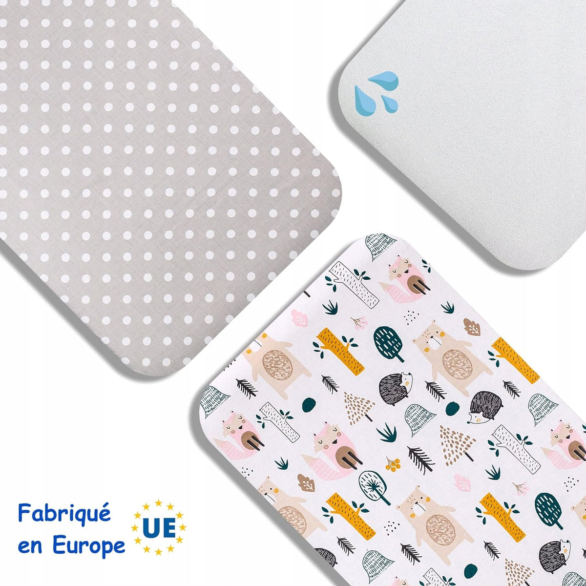 LOVELY HIPPO hoeslaken met elastiek x2 + waterdichte mat Next2Me 83X50