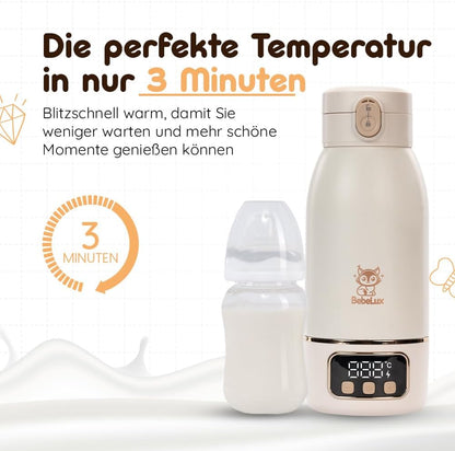BEBELUX BebeWarm REJSE-flaskevarmer USB 3'