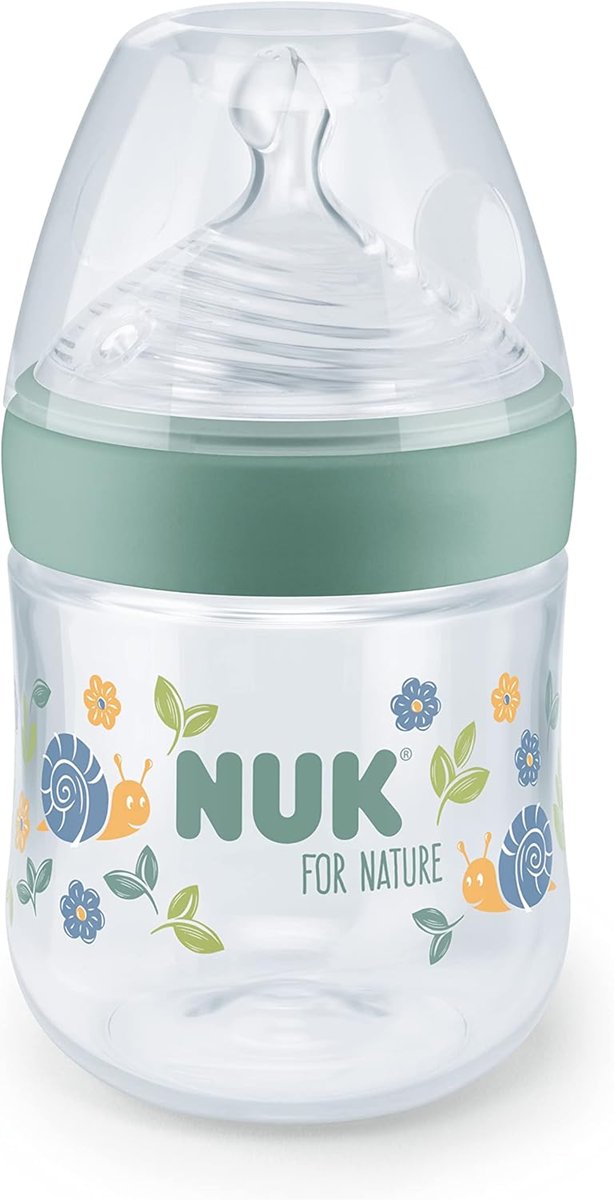 NUK For Nature-flaske 150 ml 1 m+ sut S langsomt flow temperaturkontrol