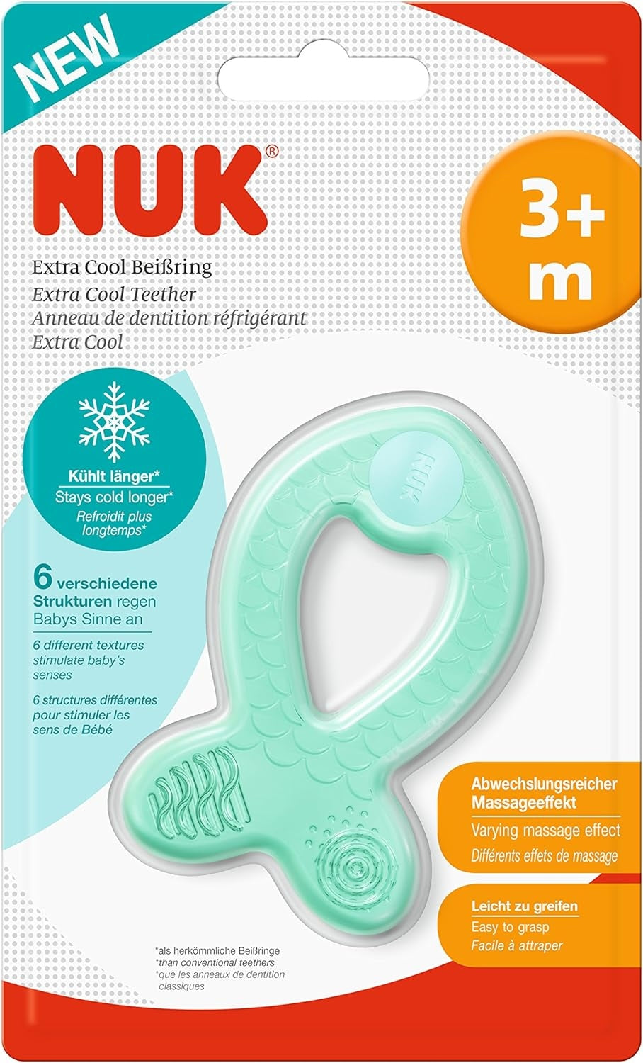 NUK Extra Cool anneau de dentition avec effet rafraîchissant et massage 3 m+