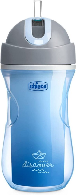 CHICCO Sport Cup cseppmentes szívószálas pohár 266 ml 14 hónap+