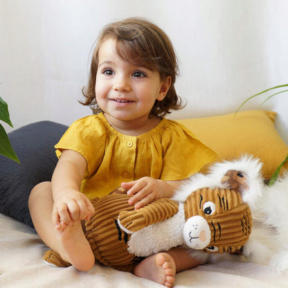 LES DEGLINGOS zachte knuffel TIGER 34 cm