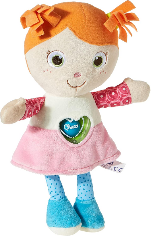 CHICCO Lalka Emily pluszowa przytulanka z grzechotką w seduszku 26 cm