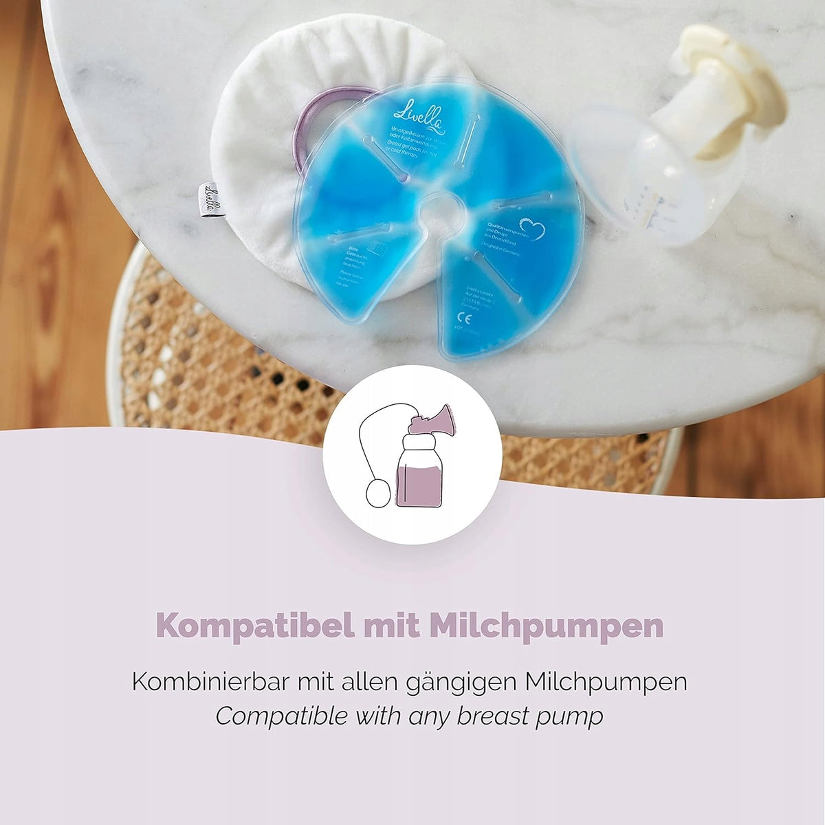 LIVELLA comprese x 2 pachete cu gel pentru sâni 3în1