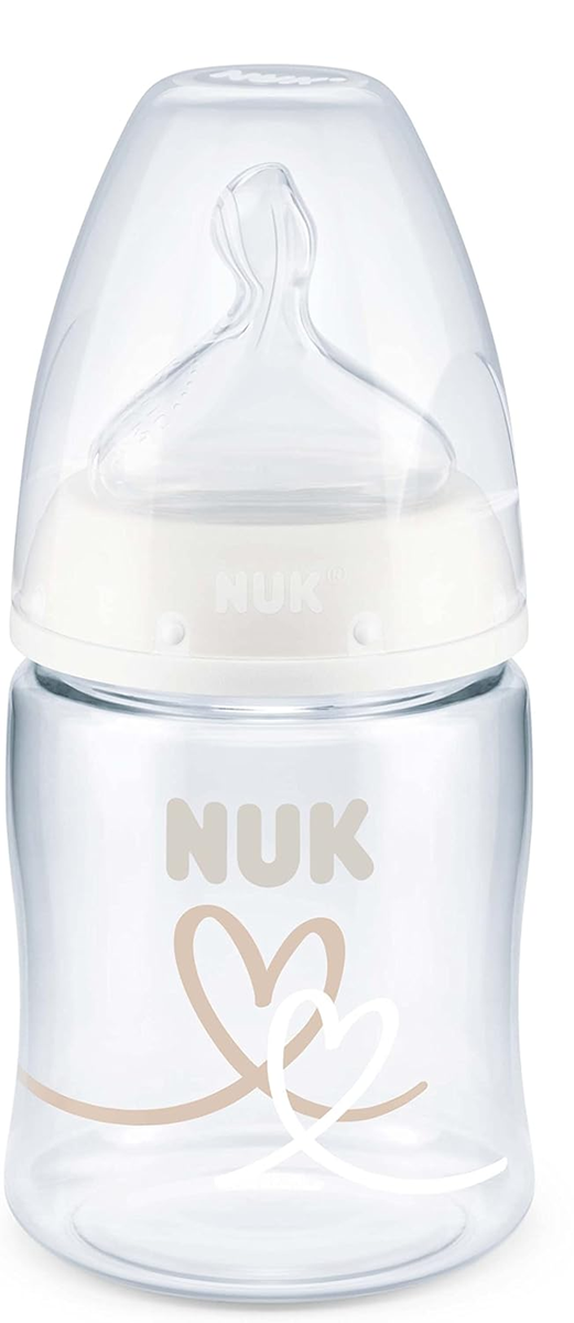 NUK First Choice+ FLASKE 150 ml 0-6 m sut M temperaturindikator