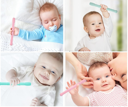 HOPTON silicone massaging teether, 3 pieces + cleaning brush, 16.8 cm