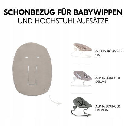 HAUCK pokrowiec na bujaczek Alpha Bouncer Premium / Deluxe / 2-in-1 – beżowy pranie w temperaturze 30° C – zdjęcie 3