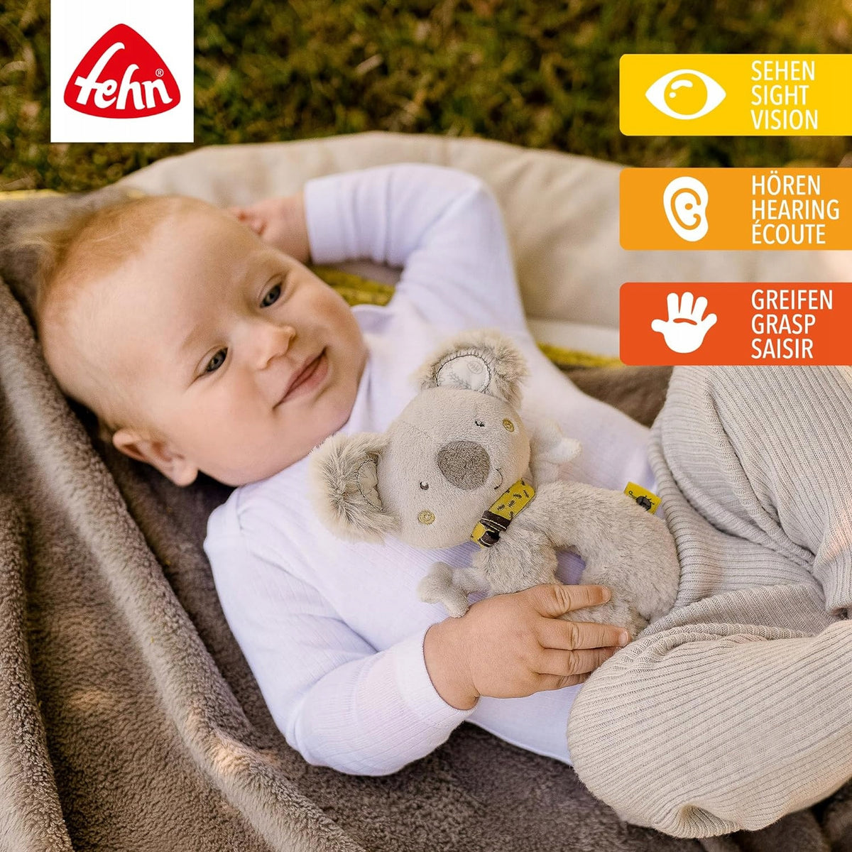 Murătură de bumbac FEHN cu zornăitor KOALA 18 cm