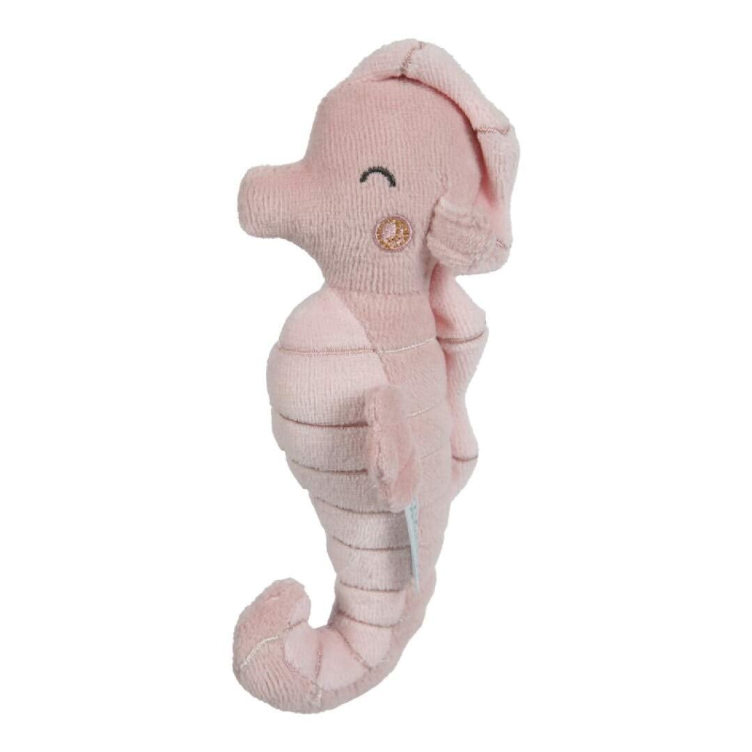 Little Dutch Ocean Pink LD4821 – różowa grzechotka konik morski na białym tle