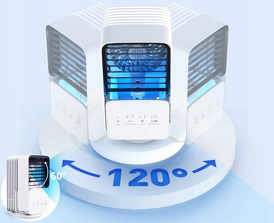 OMISOON Air Cooler Miniklimagerät 700 ml mit Touchpanel und Licht
