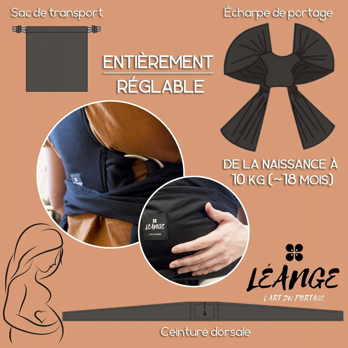 LEANGE 2-i-1-bæresjal