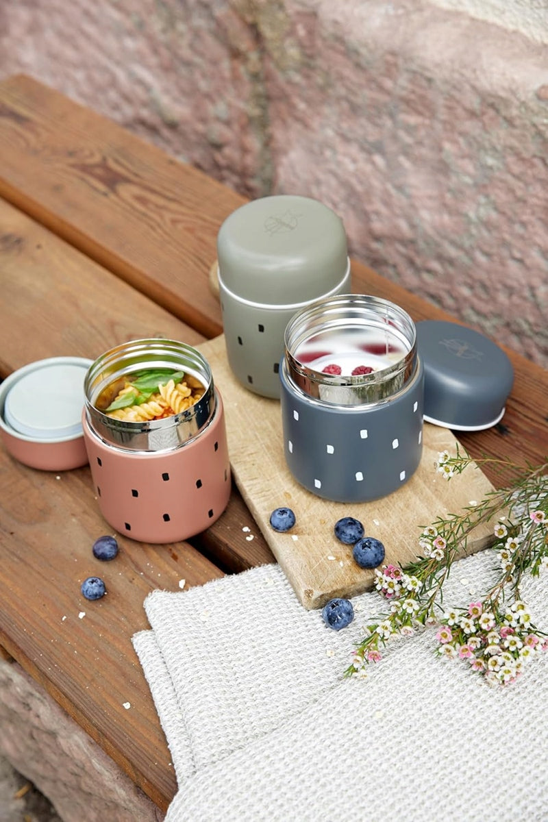 LASSIG Food Jar Happy Prints MADTERMOKANDE i rustfrit stål 350 ml