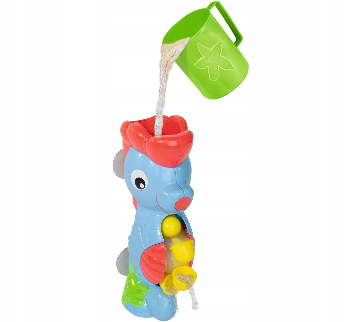 SIMBA ABC konik morski z kołem wodnym i przyssawkami + kubek 26 cm, kolorowa zabawka do nalewania wody