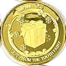 BRADOC Zahnfee vergoldete Metallmünze für unter das Kopfkissen 4 cm GESCHENK