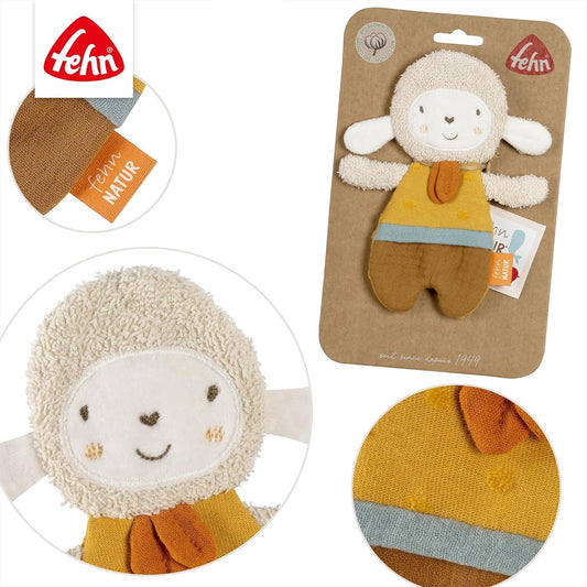 FEHN Natur szeleszczący chwytak z bawełny organicznej OWCA 17 cm