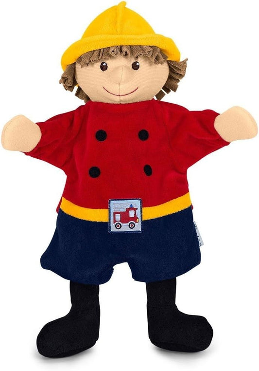 STERNTALER pluszowa pacynka do odgrywania ról STRAŻAK 30 cm, wielokolorowa pacynka dla dzieci do teatru lalek