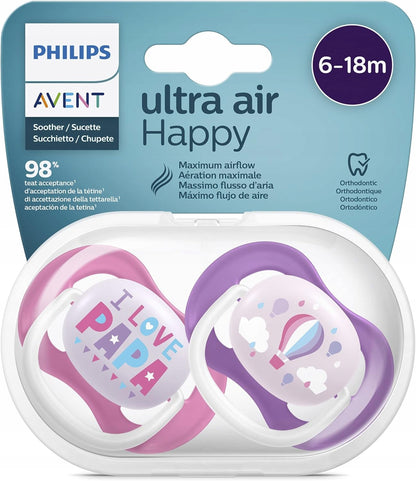 PHILIPS AVENT Ultra Air HAPPY suzete x 2 6-18 luni
